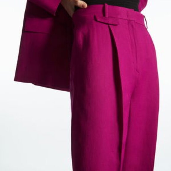 NWOT COS Fuchsia pink relaxed fit linen pants - Picture 2 of 5